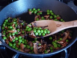 Wild Rice with peas and mushrooms