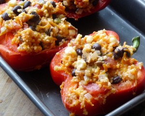Quinoa Stuffed Red Peppers