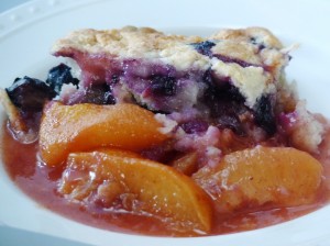 Blueberry Scones with Melted Peaches